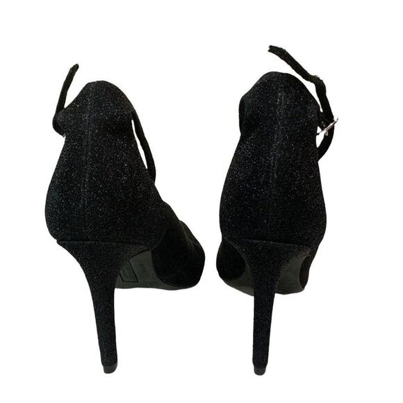 Christian Siriano Shoe Women 5.5 Pointed Toe Slip On Black Pump Ankle Strap Heel - Picture 5 of 7